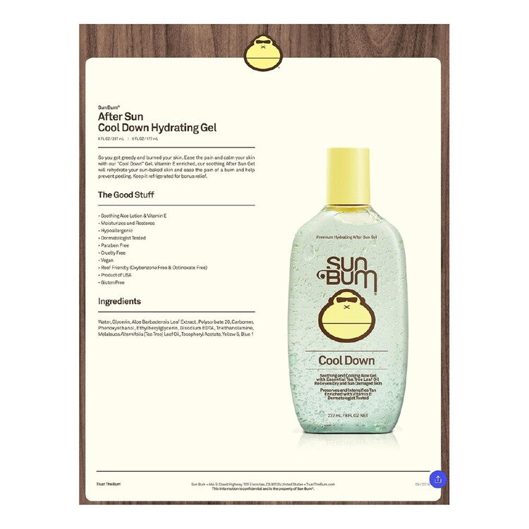 Sun Bum AFTER SUN COOL DOWN GEL 237ml